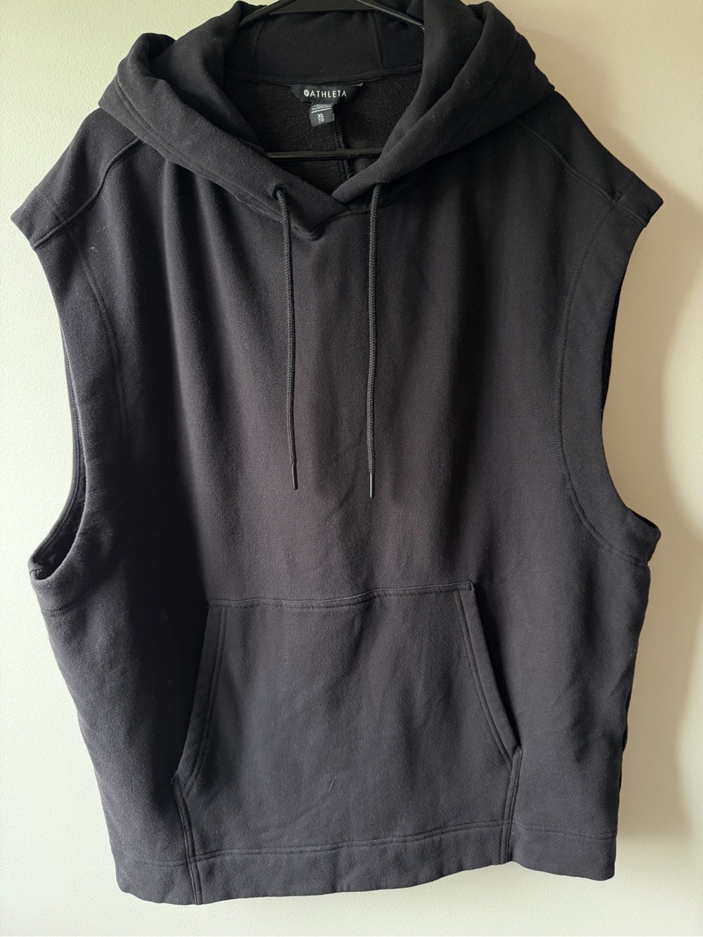 Athleta Black Sleeveless Hoodie Vest